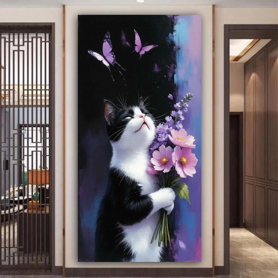 Black and White Cat Flower Large Size Diy Diamond Arts For Adults Painting New Collection Animals Full Mosaic Embroidery Picture
Black and White Cat Flower Large Size Diy Diamond Arts For Adults Painting New Collection Animals Full Mosaic Embroidery Picture