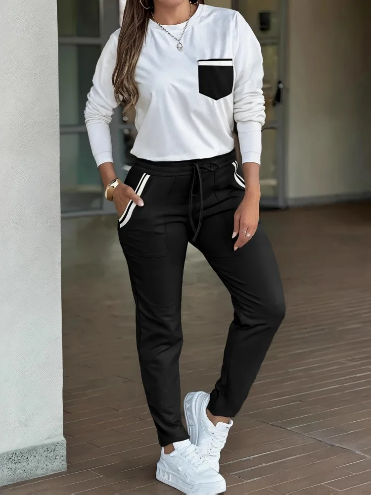 Женские комплекты из 2 предметов, осень-зима 2025 г., пуловер с карманами, костюм с длинными рукавами, топы и брюки, комплект из двух предметов, спортивный костюм, наряд
Женские комплекты из 2 предметов, осень-зима 2025 г., пуловер с карманами, костюм с длинными рукавами, топы и брюки, комплект из двух предметов, спортивный костюм, наряд