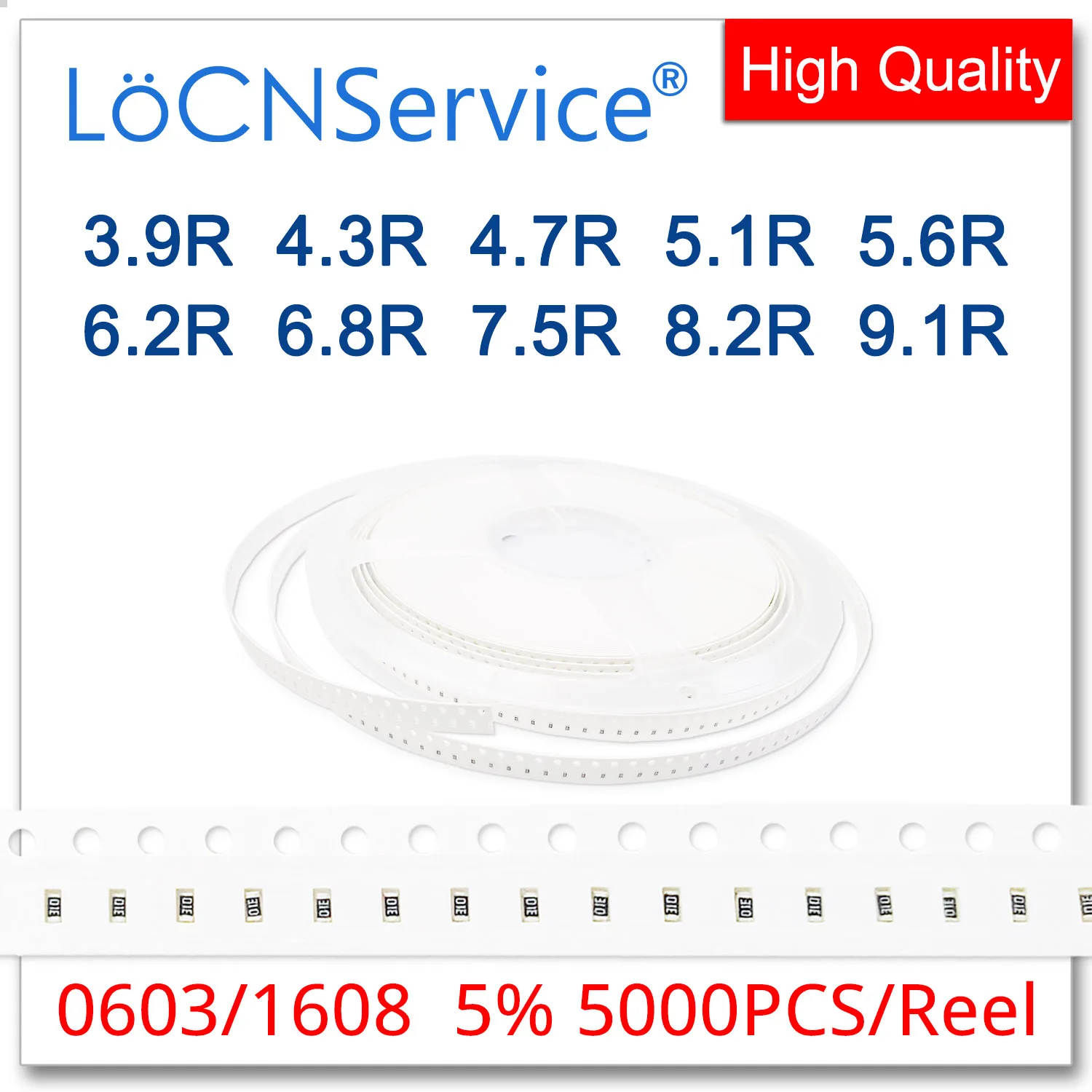 LoCNService 0603 J 5% 5000 шт. 3.9R 4.3R 4.7R 5.1R 5.6R 6.2R 6.8R 7.5R 8.2R 9.1R smd 1608 резистор OHM 3R9 4R3 4R7 5R1 5R6 6R2
LoCNService 0603 J 5% 5000 шт. 3.9R 4.3R 4.7R 5.1R 5.6R 6.2R 6.8R 7.5R 8.2R 9.1R smd 1608 резистор OHM 3R9 4R3 4R7 5R1 5R6 6R2