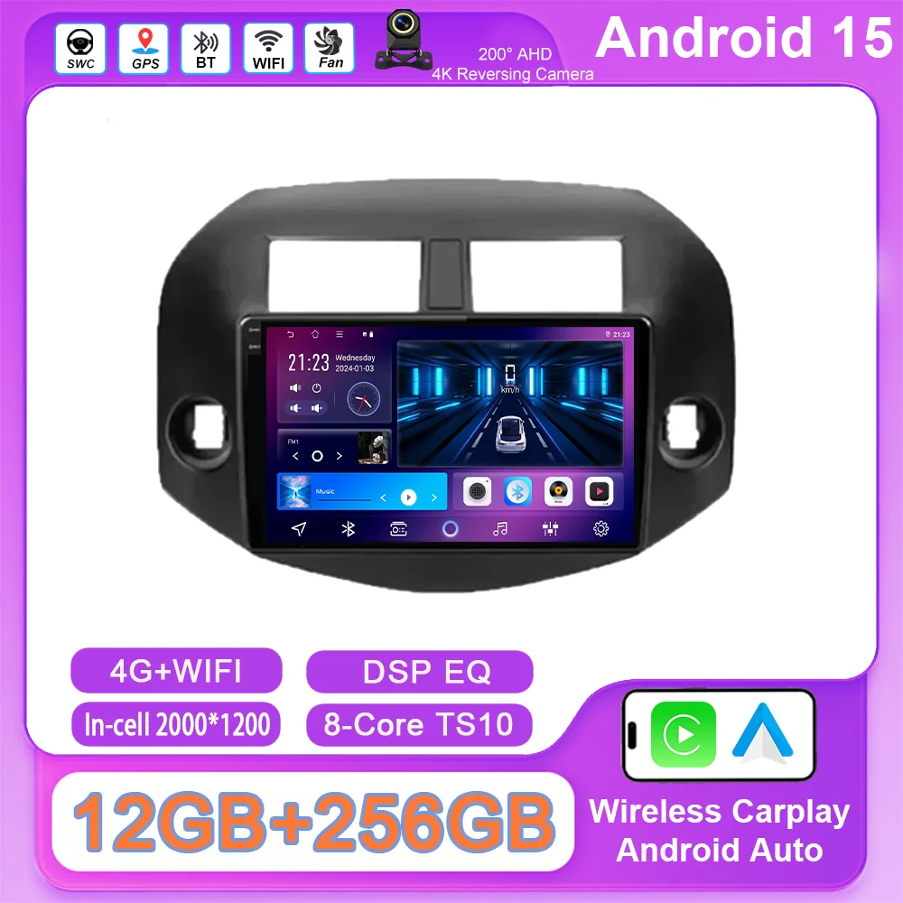 Android 15 For Toyota RAV -4 RAV4 3 XA30 2005 -2013 Auto Radio StereoMultimidia Video Player GPS Navigation Carplay NO 2DIN DVD
Android 15 For Toyota RAV -4 RAV4 3 XA30 2005 -2013 Auto Radio StereoMultimidia Video Player GPS Navigation Carplay NO 2DIN DVD