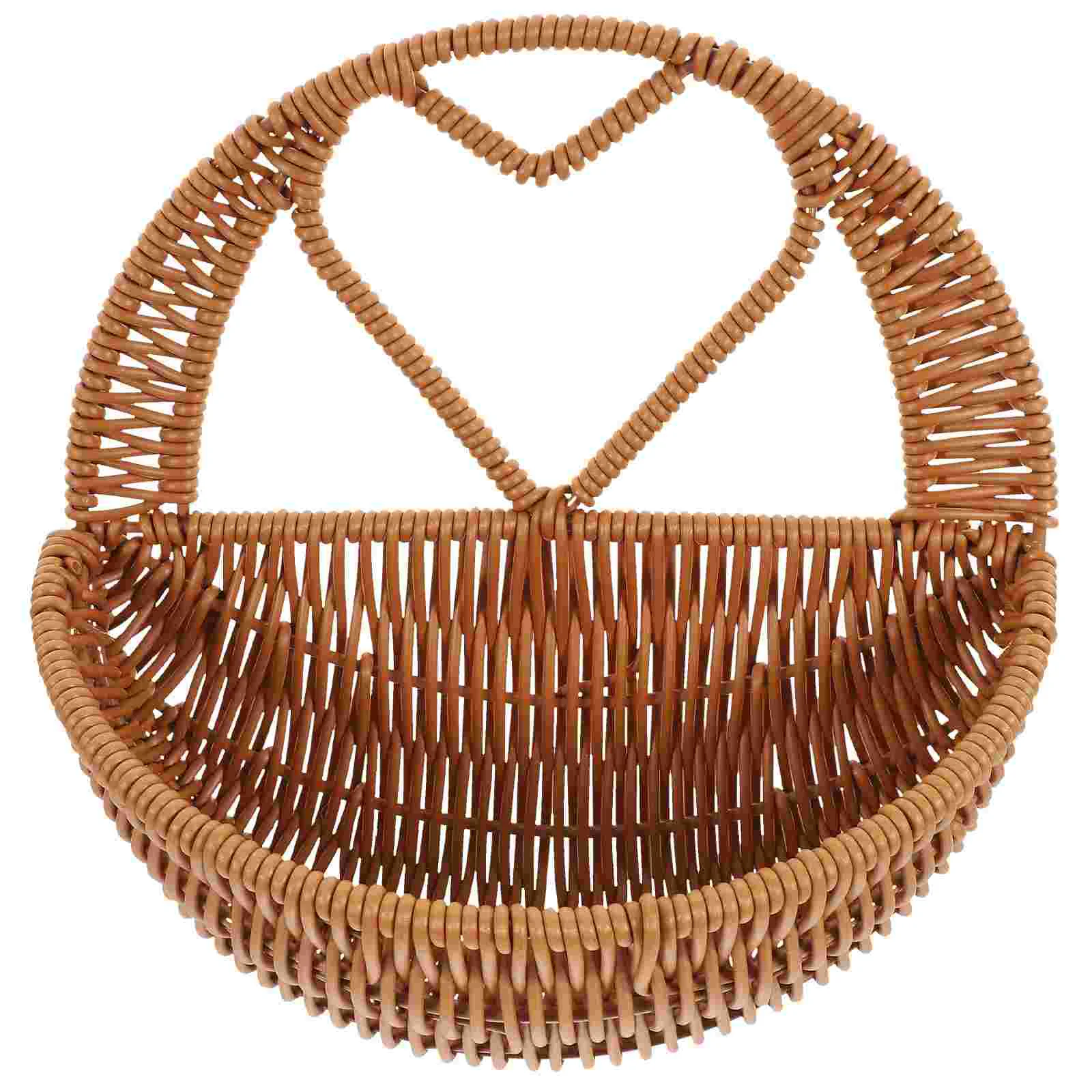 Imitation Rattan Hand-woven Storage Basket Wall Hanging Decorative Flower Pot Arrangement (semi-circular Brown) Fruit Small
Imitation Rattan Hand-woven Storage Basket Wall Hanging Decorative Flower Pot Arrangement (semi-circular Brown) Fruit Small
