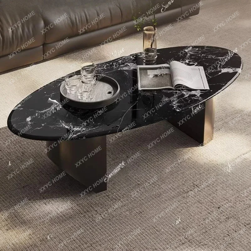 Q Living room household high-end imported marble black rose oval tea table
Q Living room household high-end imported marble black rose oval tea table