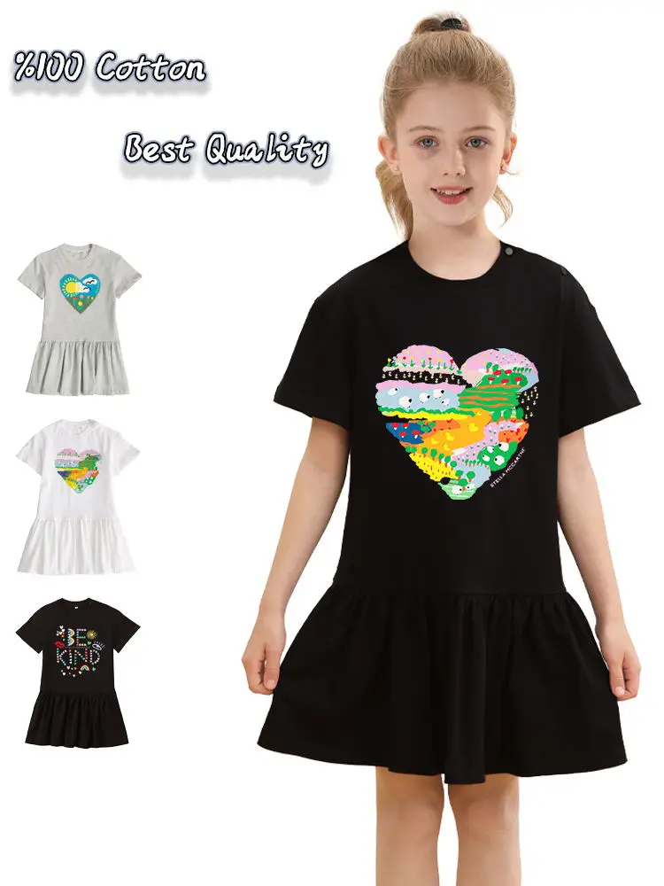 Summer Girls Cotton Dress For Girls Core Flower Kids Short sleeved Skirt Valentine's Day Little Girl Princess Dress Casual Wear
Summer Girls Cotton Dress For Girls Core Flower Kids Short sleeved Skirt Valentine's Day Little Girl Princess Dress Casual Wear