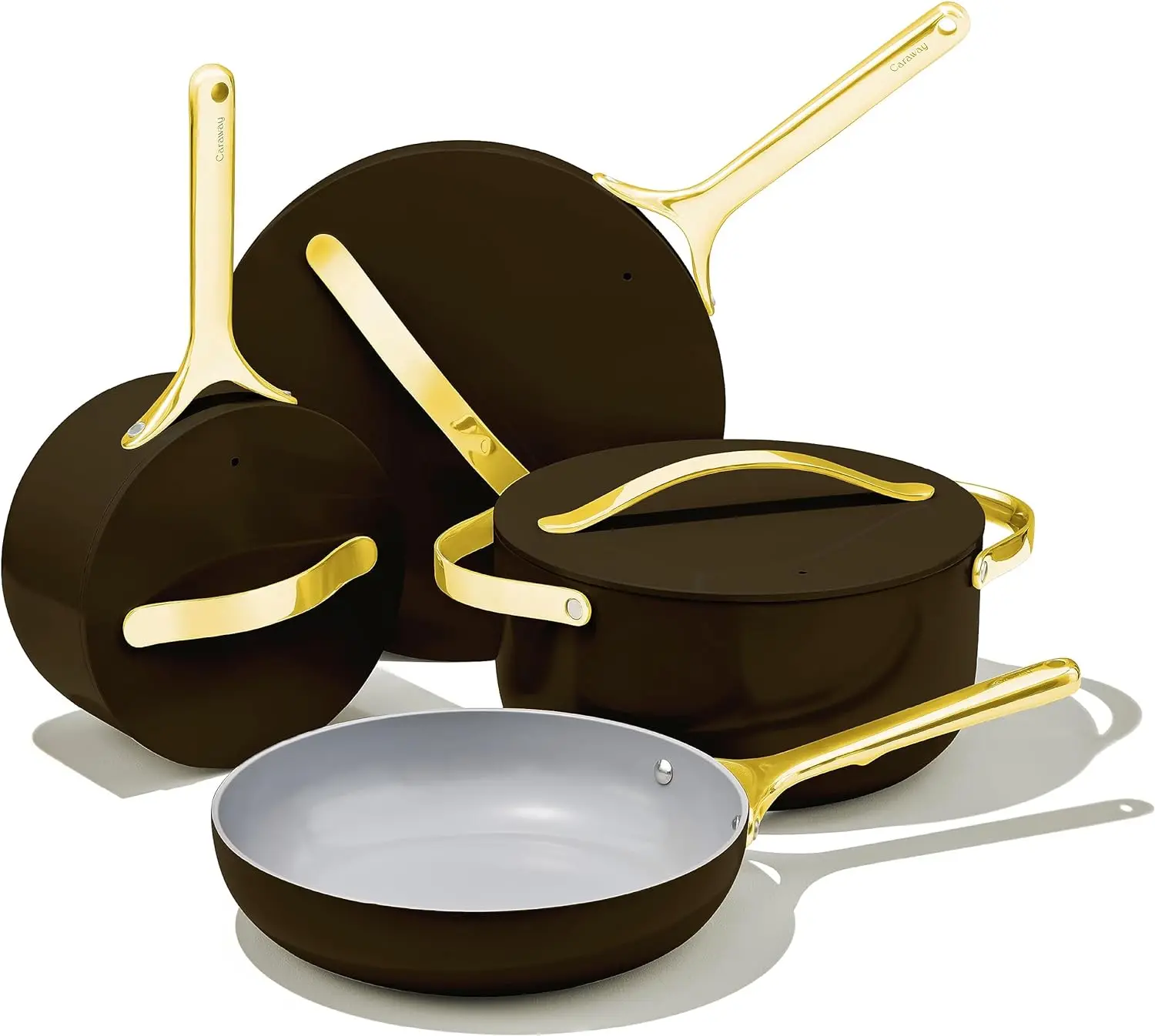 Caraway Nonstick Ceramic Cookware Set (12 Piece) Pots, Pans, Lids and Kitchen Storage - Non Toxic - Oven Safe
Caraway Nonstick Ceramic Cookware Set (12 Piece) Pots, Pans, Lids and Kitchen Storage - Non Toxic - Oven Safe