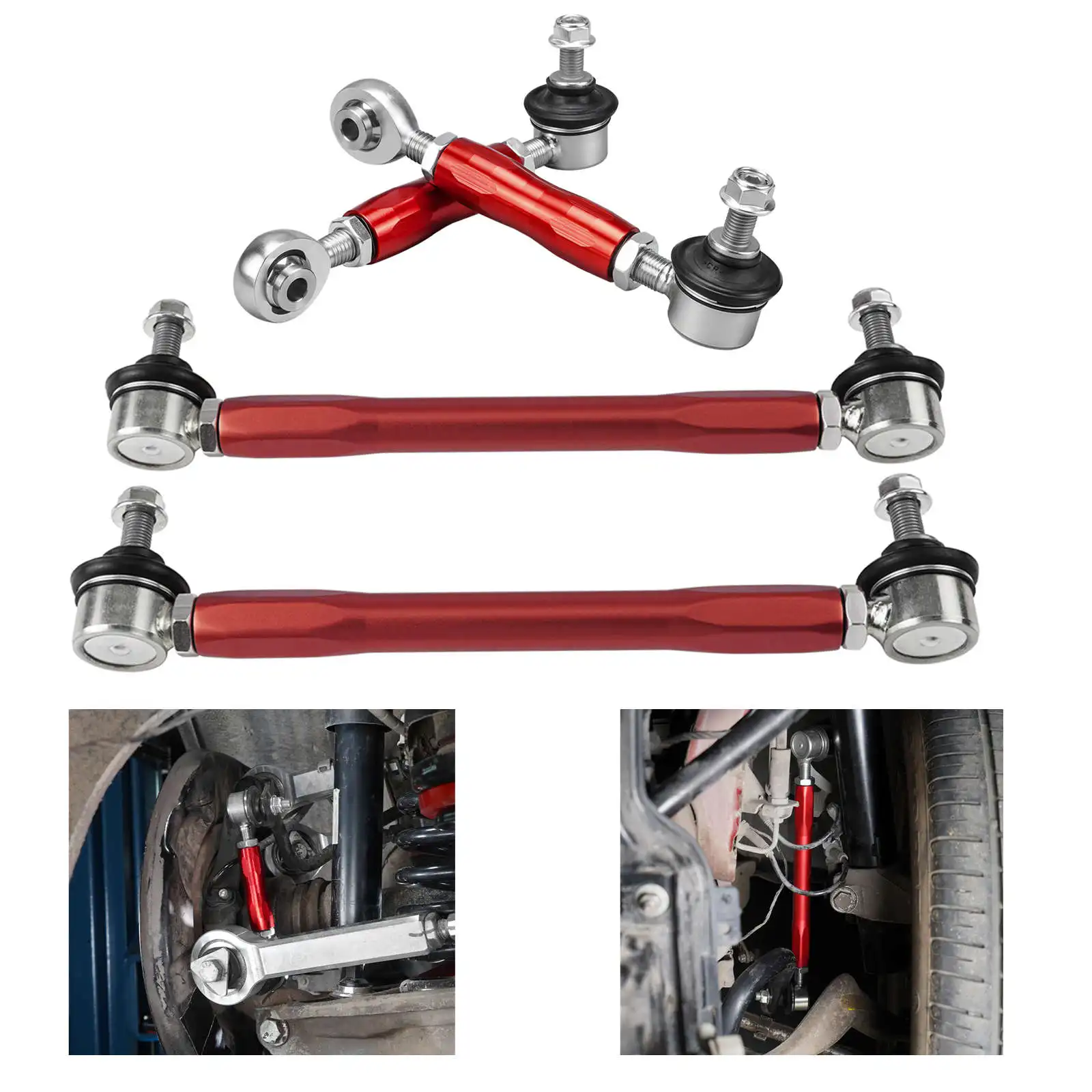 Adjustable Front & Rear Sway Bar End Link Kit for BMW E90 E92 E91 E93 E87 E82 E81 E88, Replace for 31356765933 & 33556764428
Adjustable Front & Rear Sway Bar End Link Kit for BMW E90 E92 E91 E93 E87 E82 E81 E88, Replace for 31356765933 & 33556764428