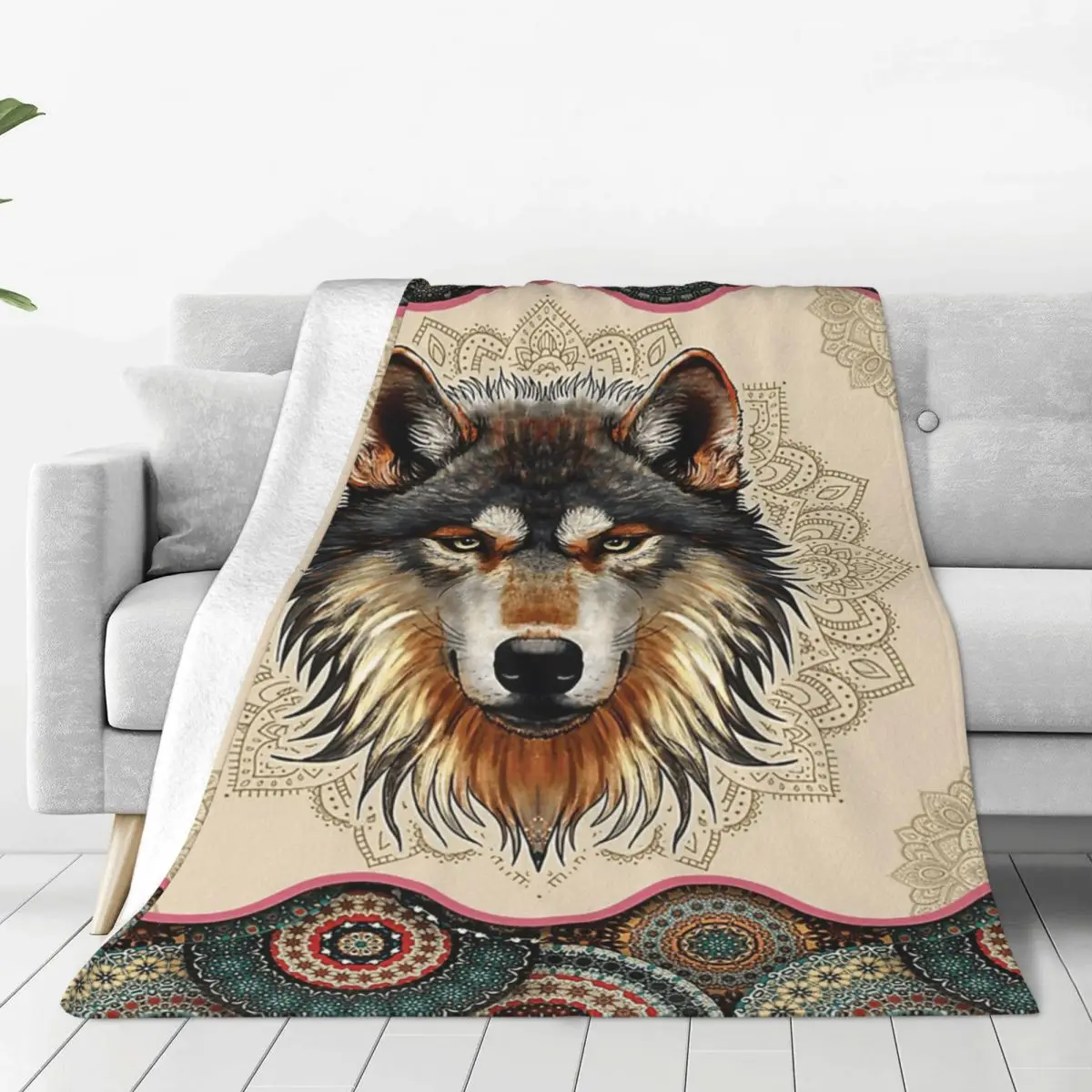 Wolf Vintage Mandala Bed Blanket Bed Covers Luxury Blanket Flannel Blanket Air conditioning blanket
Wolf Vintage Mandala Bed Blanket Bed Covers Luxury Blanket Flannel Blanket Air conditioning blanket