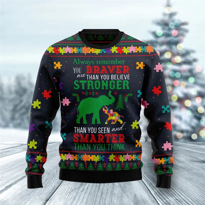 2026 New Retro Elephant Graphic Ugly Christmas Sweater Fashion Crew Neck 3D Printed Xmas Sweatshirts Loose Streetwear Pullovers
2026 New Retro Elephant Graphic Ugly Christmas Sweater Fashion Crew Neck 3D Printed Xmas Sweatshirts Loose Streetwear Pullovers