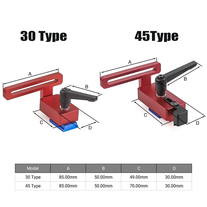 30/45 Type Aluminum Miter Track Stop Woodworking T-Slot Track Stop Chute Hold Down Clamp Limiter Sliding Connector Fence Flip
30/45 Type Aluminum Miter Track Stop Woodworking T-Slot Track Stop Chute Hold Down Clamp Limiter Sliding Connector Fence Flip