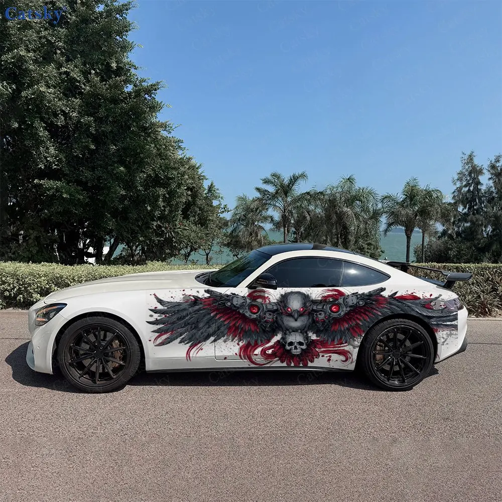 2pcs Red Splashing Winged Raven Skull Car Side Wraps, Self-Adhesive PVC Waterproof & Scratch-Resistant Stickers, Car Accessory
2pcs Red Splashing Winged Raven Skull Car Side Wraps, Self-Adhesive PVC Waterproof & Scratch-Resistant Stickers, Car Accessory