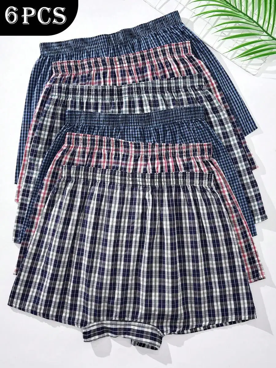 6 Pcs Mens Cotton Plaid Boxer Shorts Breathable Comfortable Underwear
6 Pcs Mens Cotton Plaid Boxer Shorts Breathable Comfortable Underwear