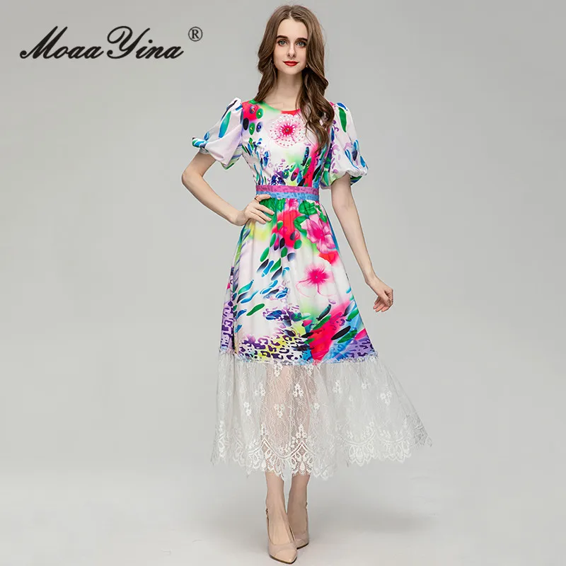 MoaaYina Fashion Designer Summer Vintage Spliced Dress Women's Lantern Sleeve Diamond Lace High Waist Slim Print Long Dresses
MoaaYina Fashion Designer Summer Vintage Spliced Dress Women's Lantern Sleeve Diamond Lace High Waist Slim Print Long Dresses
