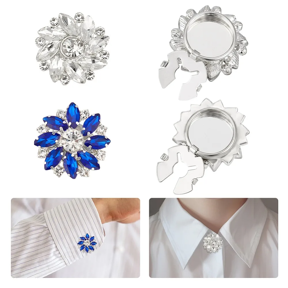 4Pcs 2 Styles Alloy Rhinestone Cufflinks Flower Sapphire 26~27x25~27x10.5~11mm 2pcs/style
4Pcs 2 Styles Alloy Rhinestone Cufflinks Flower Sapphire 26~27x25~27x10.5~11mm 2pcs/style