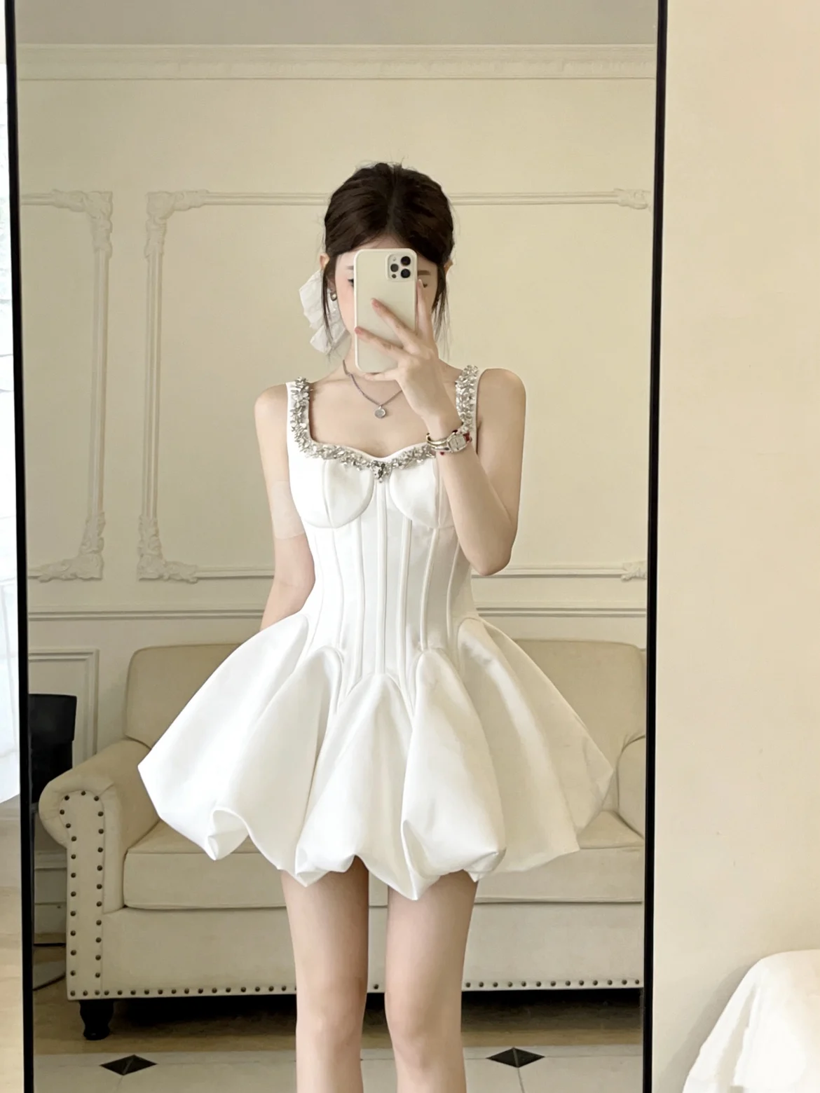 Elegant Sweet Princess Style Summer Dress with Heavy Drillings Square Collar Fishbone Waist Cinching Puffy Skirt by Tagkita
Elegant Sweet Princess Style Summer Dress with Heavy Drillings Square Collar Fishbone Waist Cinching Puffy Skirt by Tagkita
