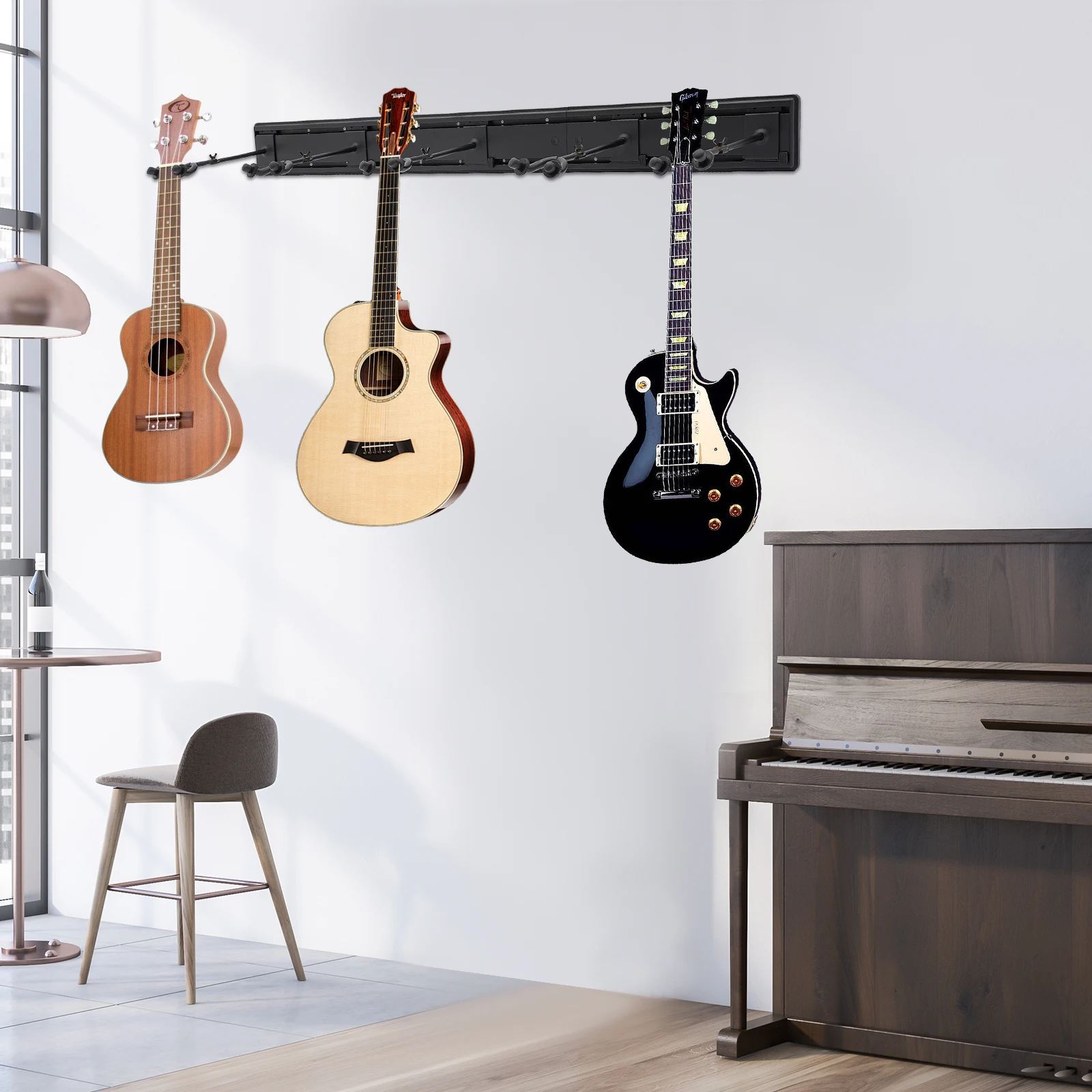 5-Head Wall Mounted Guitar Stand Guitar Hanger Adjustable Hooks Guitar Storage Display Holder
5-Head Wall Mounted Guitar Stand Guitar Hanger Adjustable Hooks Guitar Storage Display Holder