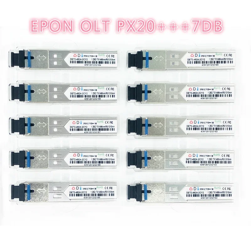 Оптический приемопередатчик EPON OLT PX20+++ SFPOLT1.25G 1490/1310 нм 3-7 дБм Модуль решения SC OLT FTTH для коммутатора OLT ONU HUAWEI
Оптический приемопередатчик EPON OLT PX20+++ SFPOLT1.25G 1490/1310 нм 3-7 дБм Модуль решения SC OLT FTTH для коммутатора OLT ONU HUAWEI