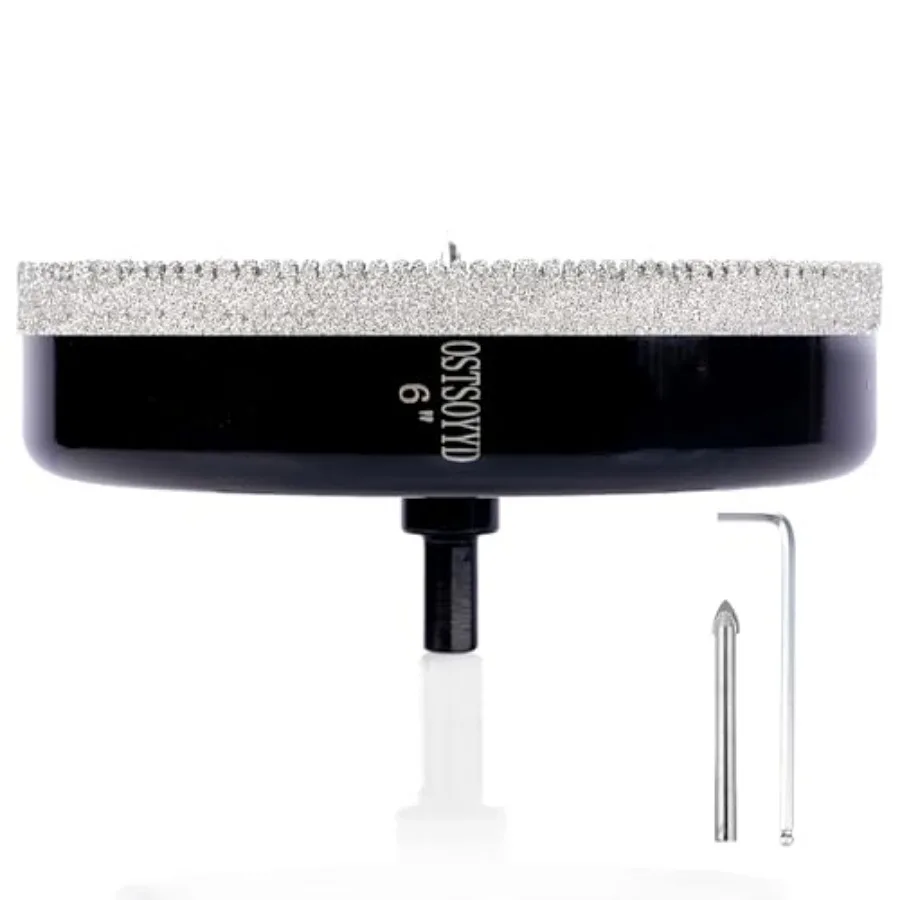 Serrated Diamond Hole Saw with Pilot Drill Bit 6" Diamond Tipped Hole Saw for Precise Drilling for Porcelain Tile Ceramic Grani
Serrated Diamond Hole Saw with Pilot Drill Bit 6" Diamond Tipped Hole Saw for Precise Drilling for Porcelain Tile Ceramic Grani