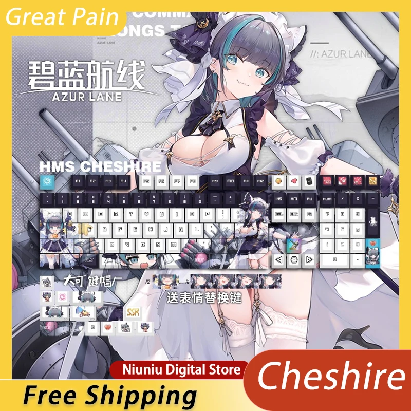 Azur Lane Cheshire Themed Keycaps PBT Thermal Sublimation Process Integrated Molding Washable No Slipping Super Wear-resistant
Azur Lane Cheshire Themed Keycaps PBT Thermal Sublimation Process Integrated Molding Washable No Slipping Super Wear-resistant