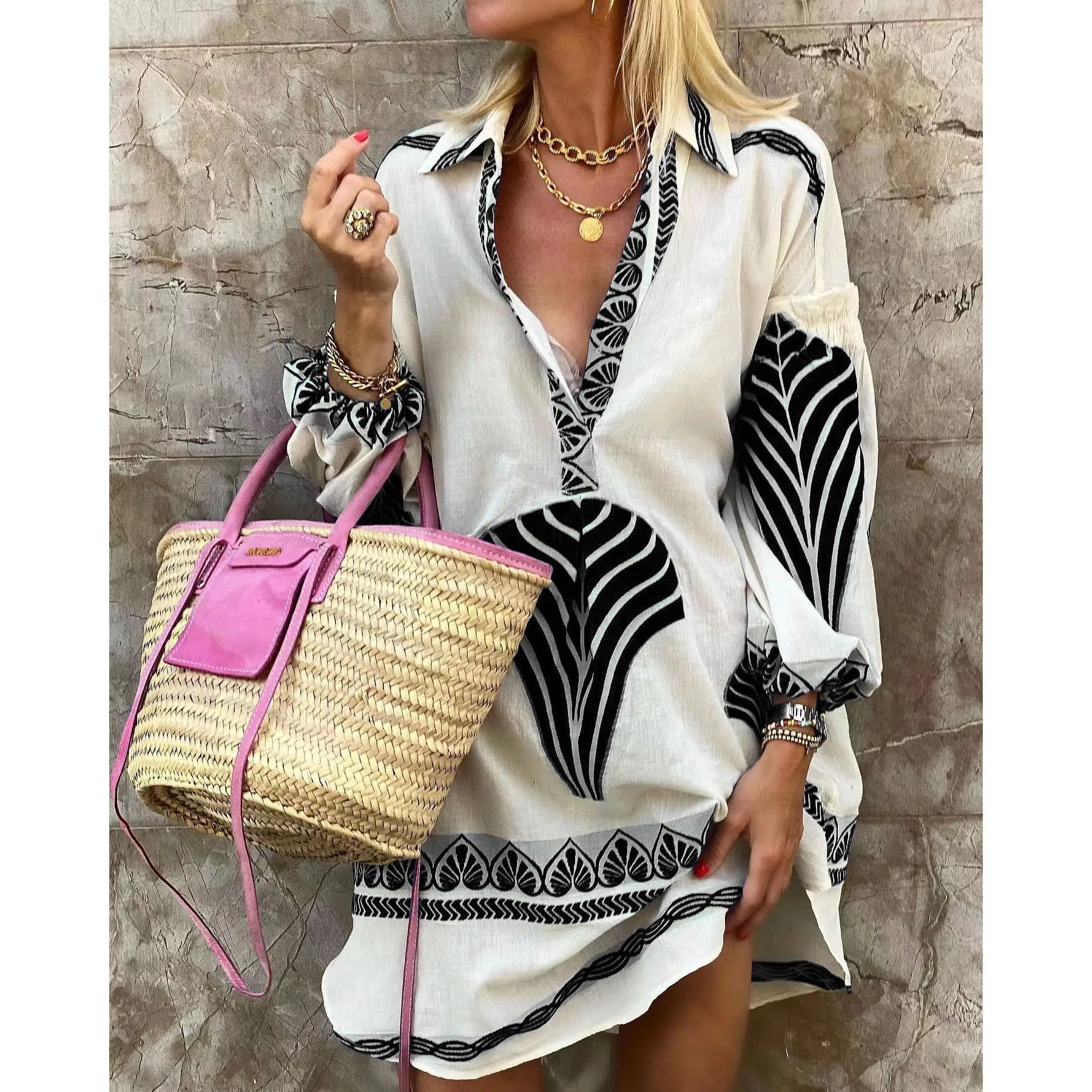 Spring Summer New Casual Long Shirt Dress Ladies Chic Printed Mini Dress Vestido 2023 Vintage Print Streetwear Loose Women Dress
Spring Summer New Casual Long Shirt Dress Ladies Chic Printed Mini Dress Vestido 2023 Vintage Print Streetwear Loose Women Dress