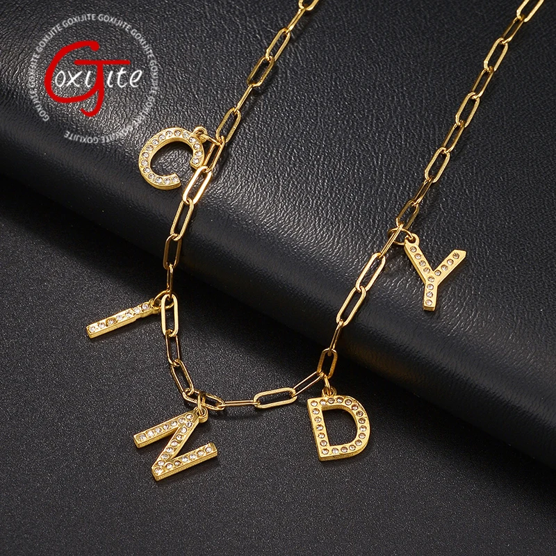 Goxijite Personalized Name Necklace For Women Stainless Steel Customized Letter Full Stone Nameplate Necklaces Best Jewelry Gift
Goxijite Personalized Name Necklace For Women Stainless Steel Customized Letter Full Stone Nameplate Necklaces Best Jewelry Gift