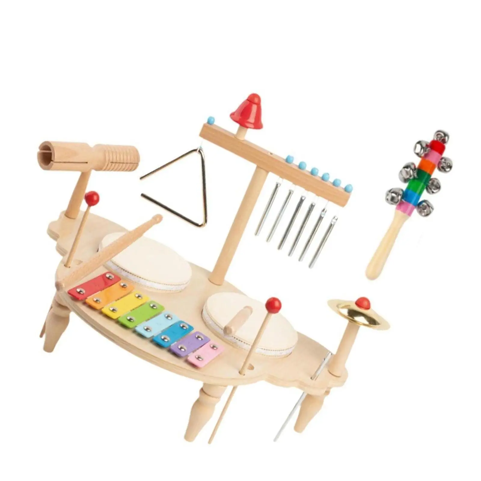 Xylophone Drum Set Kindergarten Hand Bell Cymbals Baby Musical Instrument Toy Wooden Percussion Toys for Holidays Party New Year
Xylophone Drum Set Kindergarten Hand Bell Cymbals Baby Musical Instrument Toy Wooden Percussion Toys for Holidays Party New Year