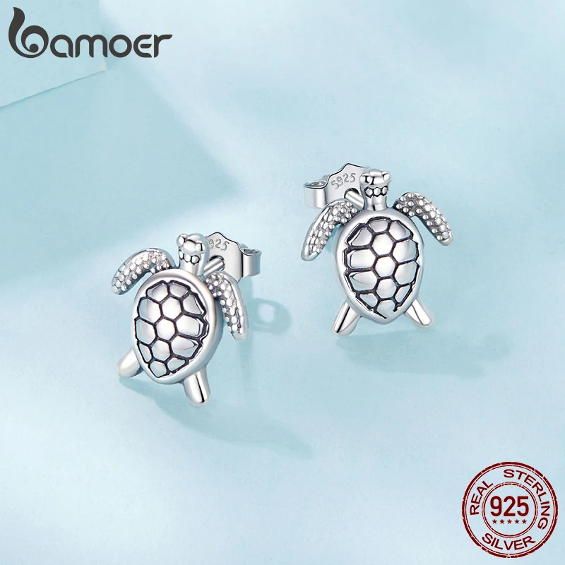 Bamoer 925 Sterling Silver Sea Turtle Stud Earrings Cute Tortoise Hypoallergenic Punk Ocean Animal Fine Jewelry Gifts for Women
Bamoer 925 Sterling Silver Sea Turtle Stud Earrings Cute Tortoise Hypoallergenic Punk Ocean Animal Fine Jewelry Gifts for Women