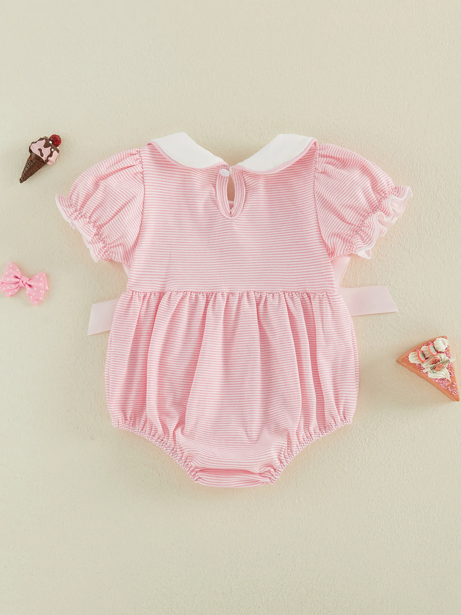 Toddler Girls Floral Print Ruffle Sleeve Romper with Bow Detail and Peter Pan Collar Summer Jumpsuit Dress
Toddler Girls Floral Print Ruffle Sleeve Romper with Bow Detail and Peter Pan Collar Summer Jumpsuit Dress