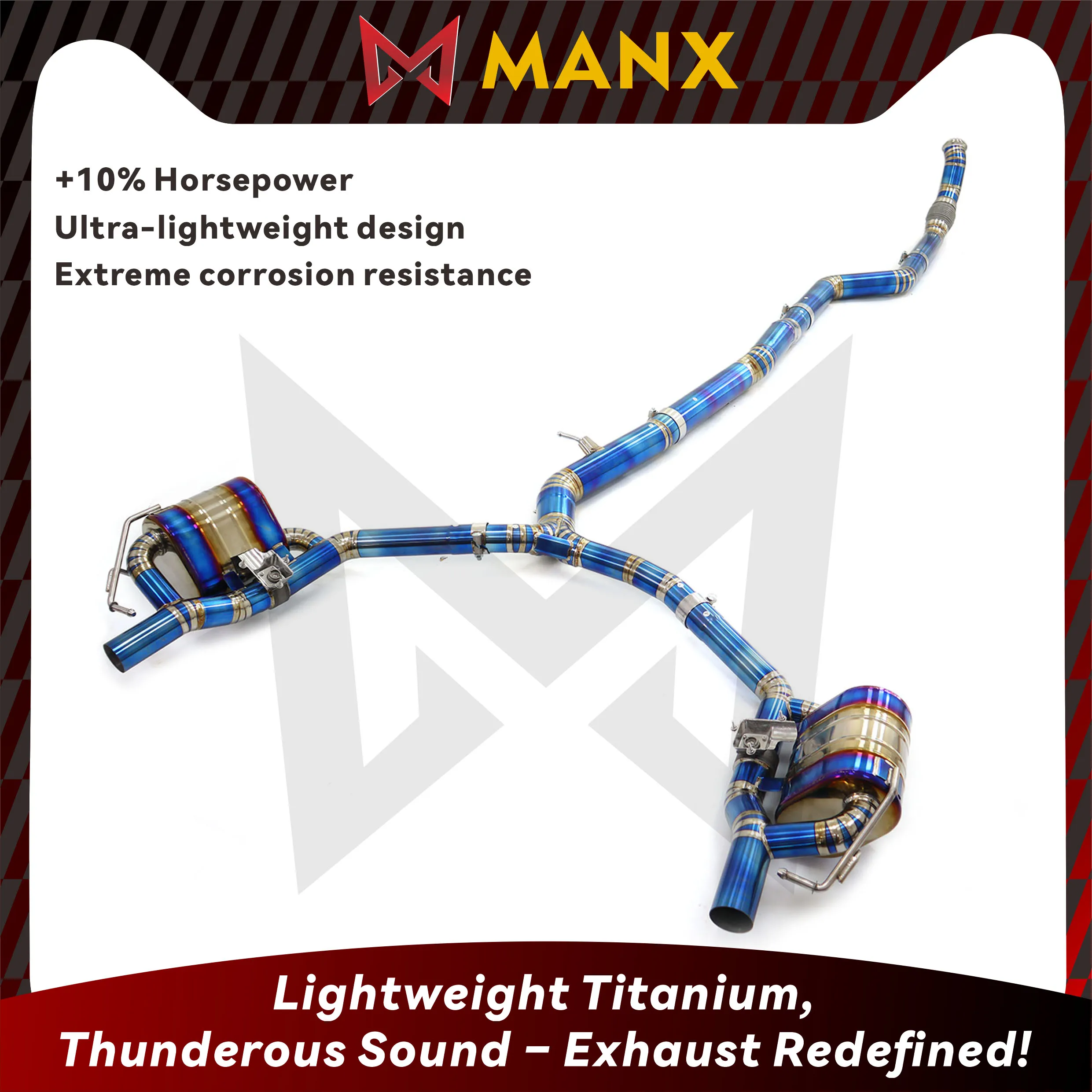 MANX Catback For Mercedes Benz CLS53 3.0T 2018+ Focus On Titanium Pipe Clear Loud Sound Car Exhaust Good Heat Dissipation Purple
MANX Catback For Mercedes Benz CLS53 3.0T 2018+ Focus On Titanium Pipe Clear Loud Sound Car Exhaust Good Heat Dissipation Purple