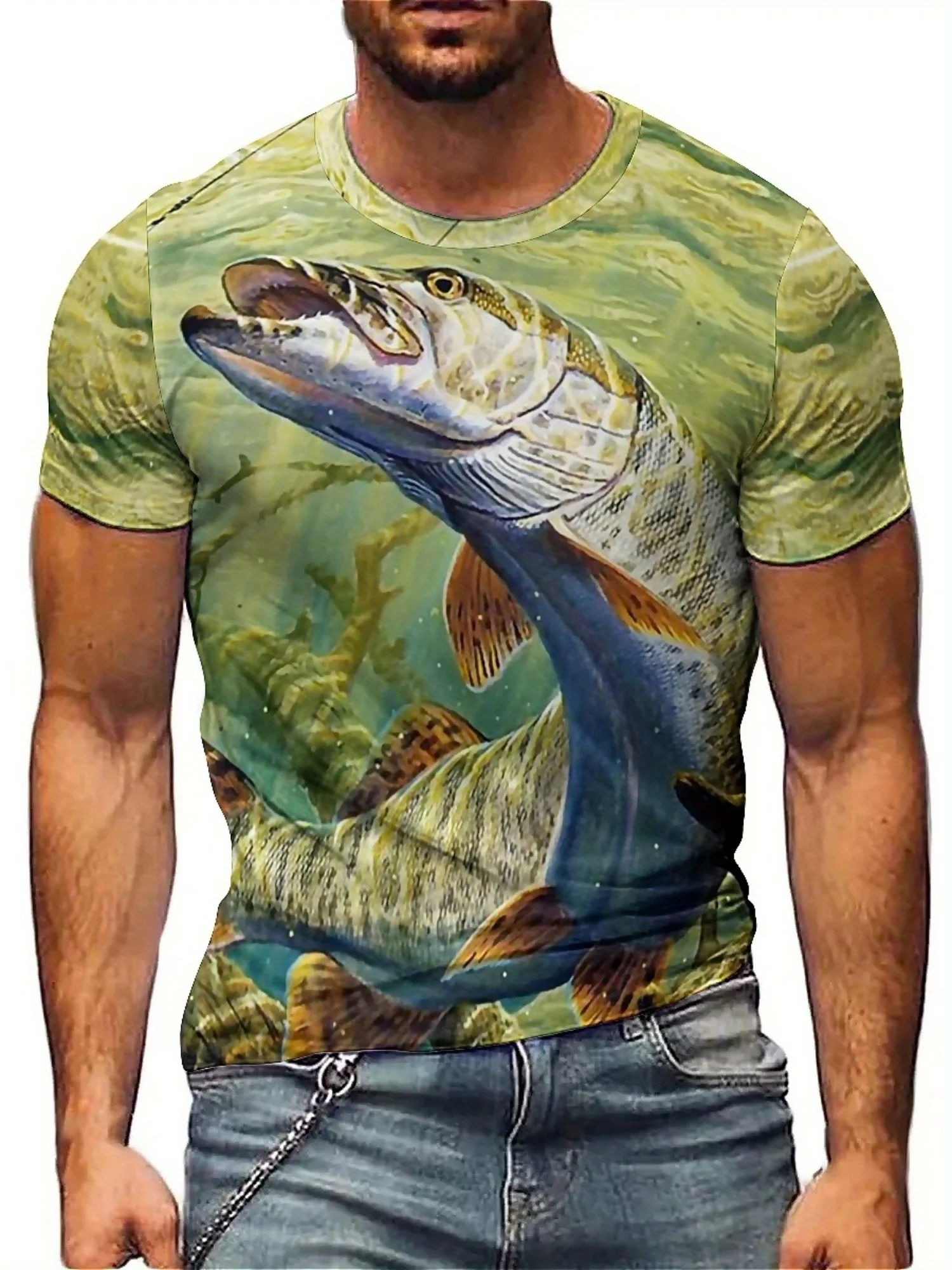 Men'S 3D Print Fish Graphic T-Shirt - Soft Polyester, Short Sleeve, Round Neck, Casual & Sporty Style, All-Season Comfort,
Men'S 3D Print Fish Graphic T-Shirt - Soft Polyester, Short Sleeve, Round Neck, Casual & Sporty Style, All-Season Comfort,