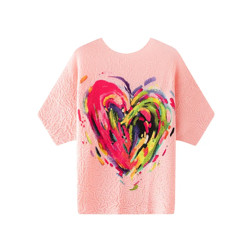 Miyake Style High-end Printing Simple Folded Round Neck Short Sleeves for Women Fashion Versatile Solid Color Base Shirt Top
Miyake Style High-end Printing Simple Folded Round Neck Short Sleeves for Women Fashion Versatile Solid Color Base Shirt Top