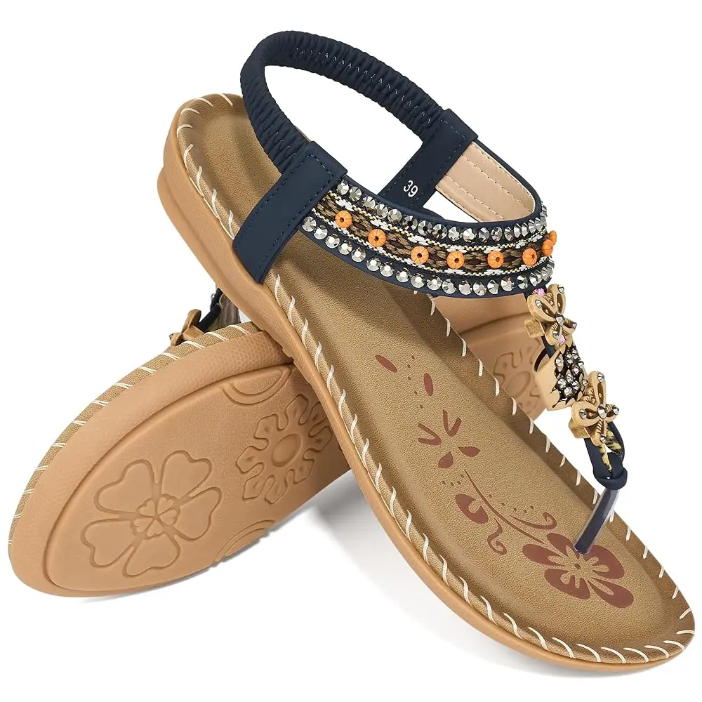 Flats Sandals for Women Dressy: Casual Summer Sandals 2026 - Comfort Walking Ladies Shoes with Beaded Elastic Ankle Strap
Flats Sandals for Women Dressy: Casual Summer Sandals 2026 - Comfort Walking Ladies Shoes with Beaded Elastic Ankle Strap