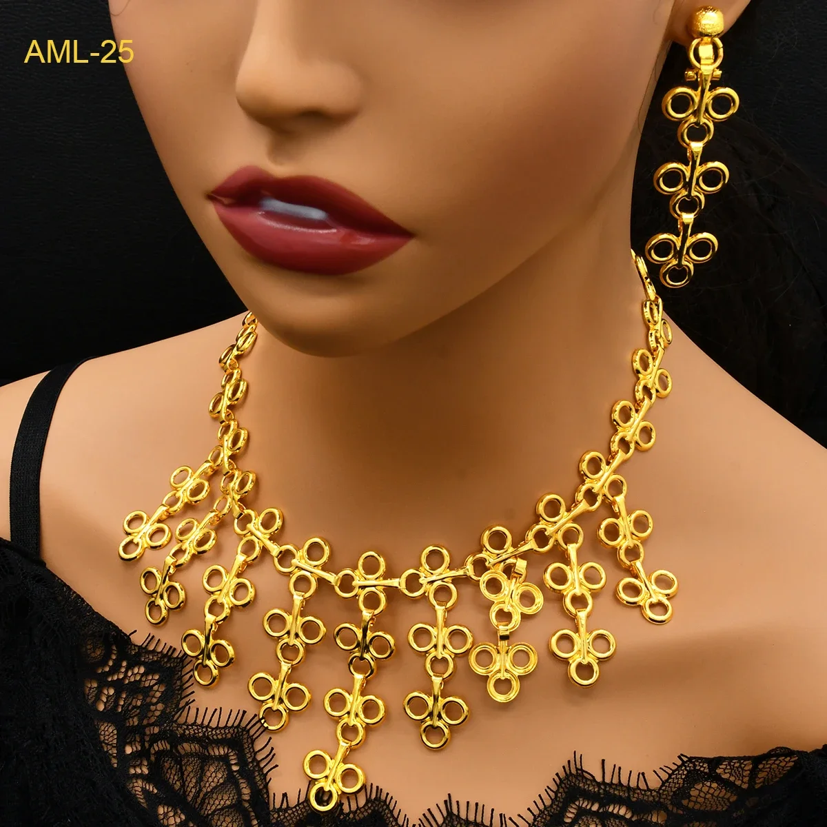 ANIID Ethiopia 24k Gold Plated Irregular Charm Necklace Earrings Sets For Women Indian Bridal Arabic Pendant Jewelry Gifts
ANIID Ethiopia 24k Gold Plated Irregular Charm Necklace Earrings Sets For Women Indian Bridal Arabic Pendant Jewelry Gifts