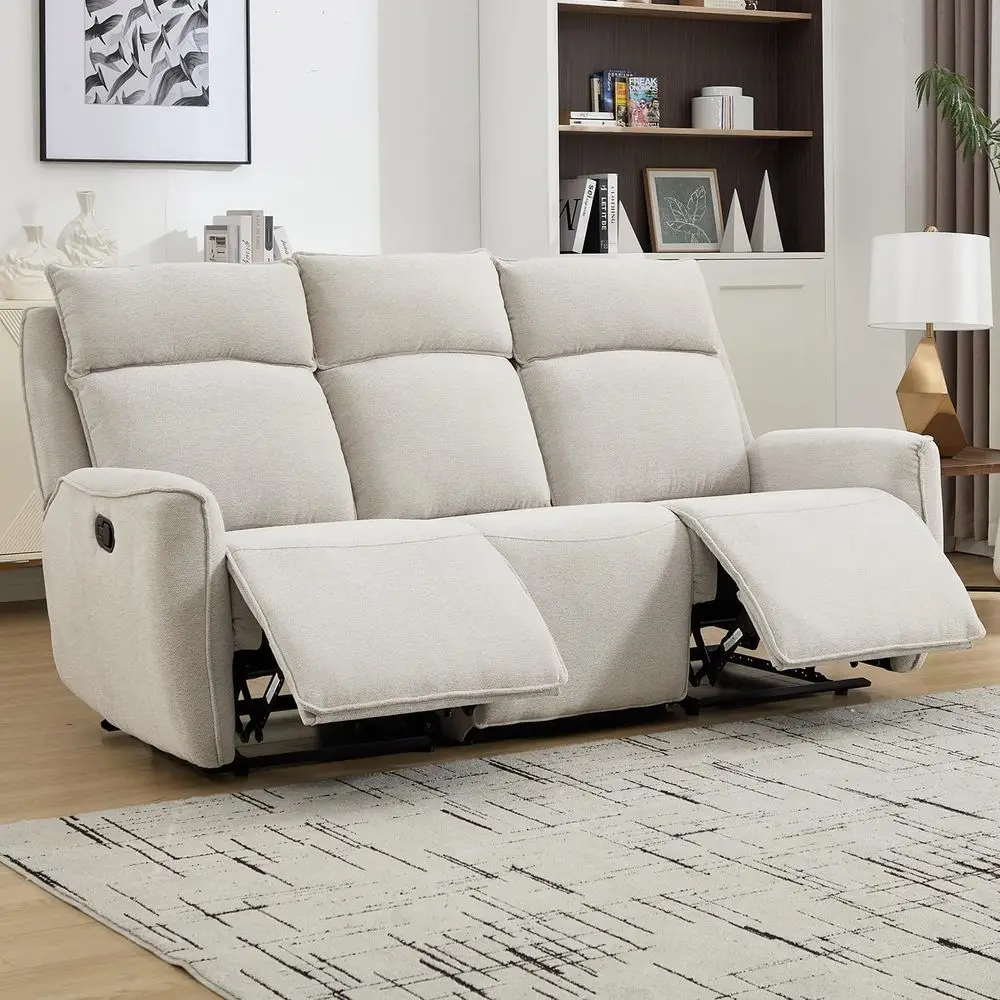 3-Seat Chenille Fabric Reclining Loveseat Couch for Living Room or Office, Beige
3-Seat Chenille Fabric Reclining Loveseat Couch for Living Room or Office, Beige