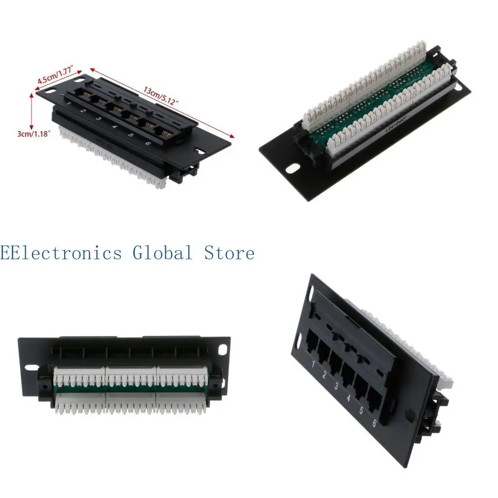 462B CAT5e 6 Port Patch Panel Supports Back CAT5e Unshielded for w/ Coded T568A/B Wiring for RJ45 Network Cables Rack/Wall Mo
462B CAT5e 6 Port Patch Panel Supports Back CAT5e Unshielded for w/ Coded T568A/B Wiring for RJ45 Network Cables Rack/Wall Mo