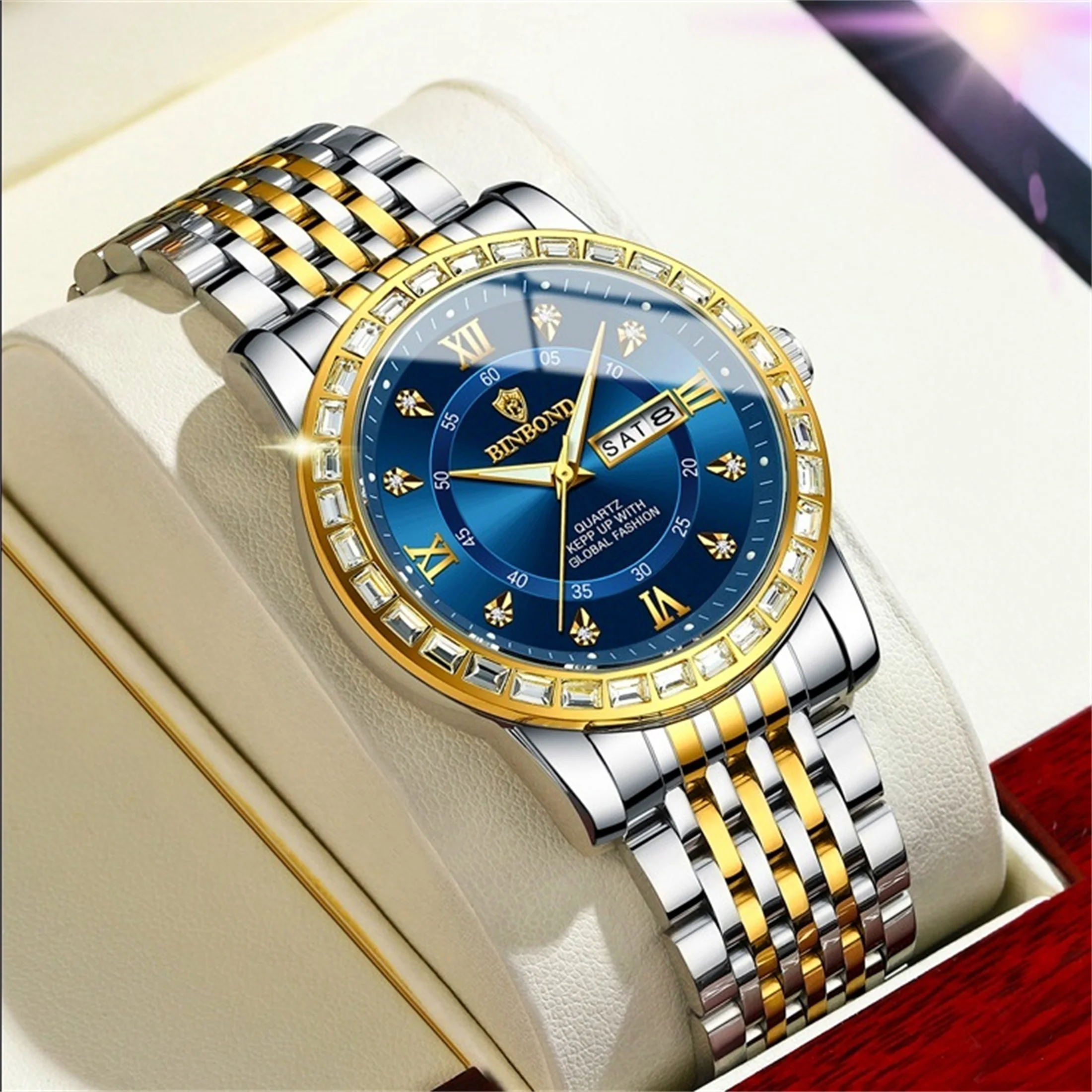 Деловые часы, мужские часы, 30 м, водонепроницаемые, с календарем и датой, со стразами, ремешок для часов из нержавеющей стали, кварцевые часы, подарок B2202
Деловые часы, мужские часы, 30 м, водонепроницаемые, с календарем и датой, со стразами, ремешок для часов из нержавеющей стали, кварцевые часы, подарок B2202