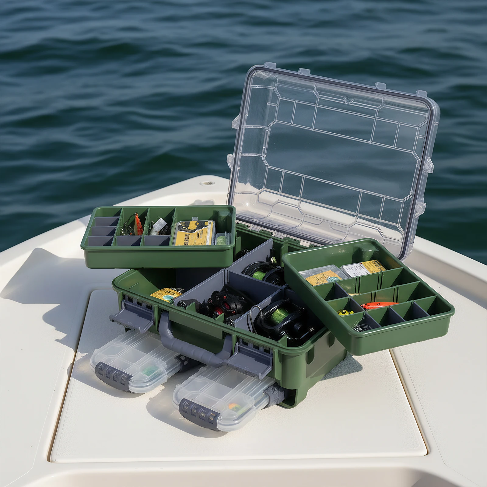 Водонепроницаемый органайзер для багажника с выдвижной внутренней секцией для хранения снастей и инструментов для кемпинга на природе
Водонепроницаемый органайзер для багажника с выдвижной внутренней секцией для хранения снастей и инструментов для кемпинга на природе