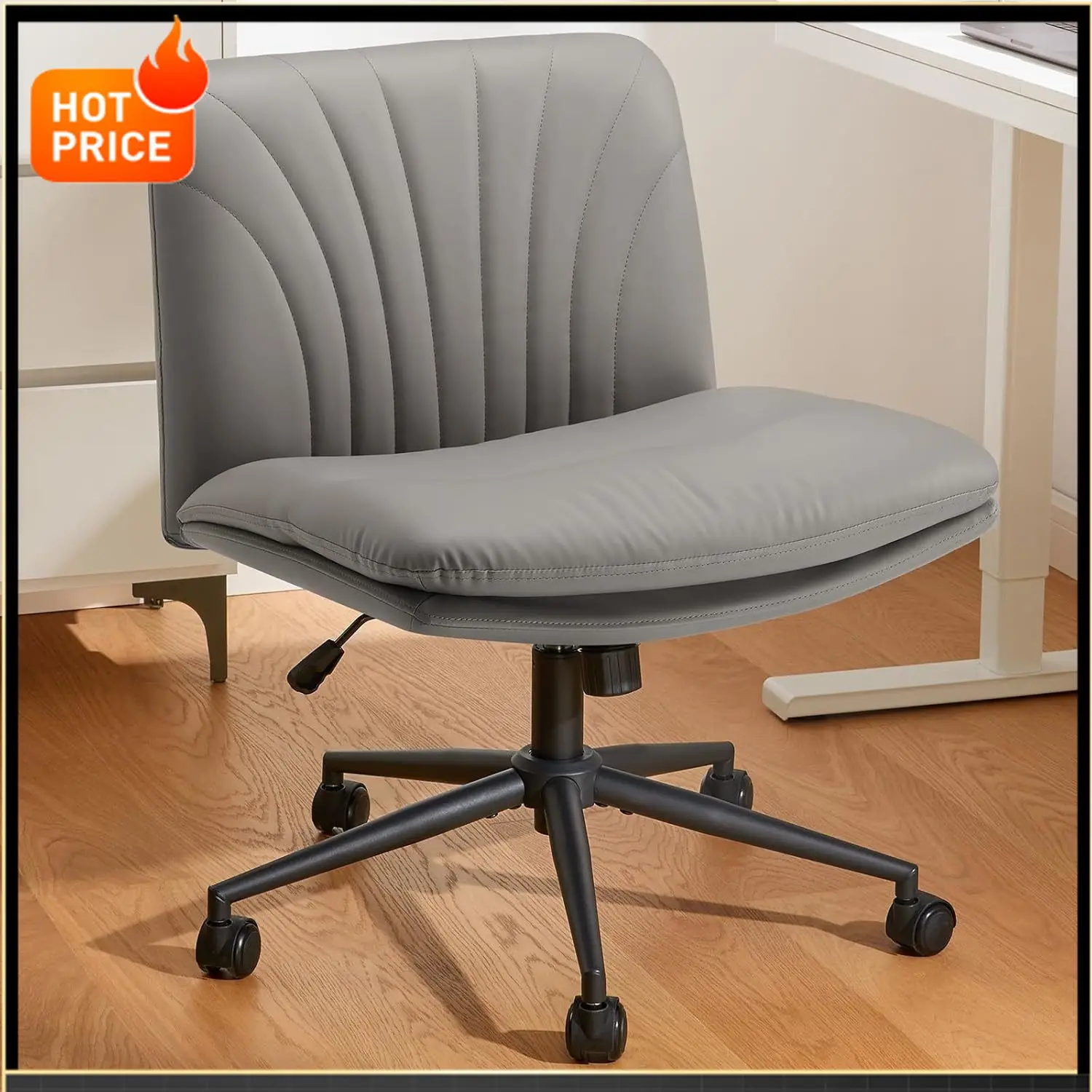 Бестселлер: Офисное кресло без подлокотников на колесиках: широкое кресло с перекрестными ножками из искусственной кожи, удобное, регулируемое, поворотное.
Бестселлер: Офисное кресло без подлокотников на колесиках: широкое кресло с перекрестными ножками из искусственной кожи, удобное, регулируемое, поворотное.