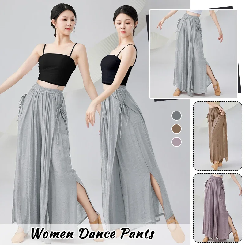 Классические танцевальные брюки из хлопка и льна, женские широкие брюки с боковыми разрезами, элегантные брюки для латинских бальных танцев, тренировочные брюки для современных танцев
Классические танцевальные брюки из хлопка и льна, женские широкие брюки с боковыми разрезами, элегантные брюки для латинских бальных танцев, тренировочные брюки для современных танцев