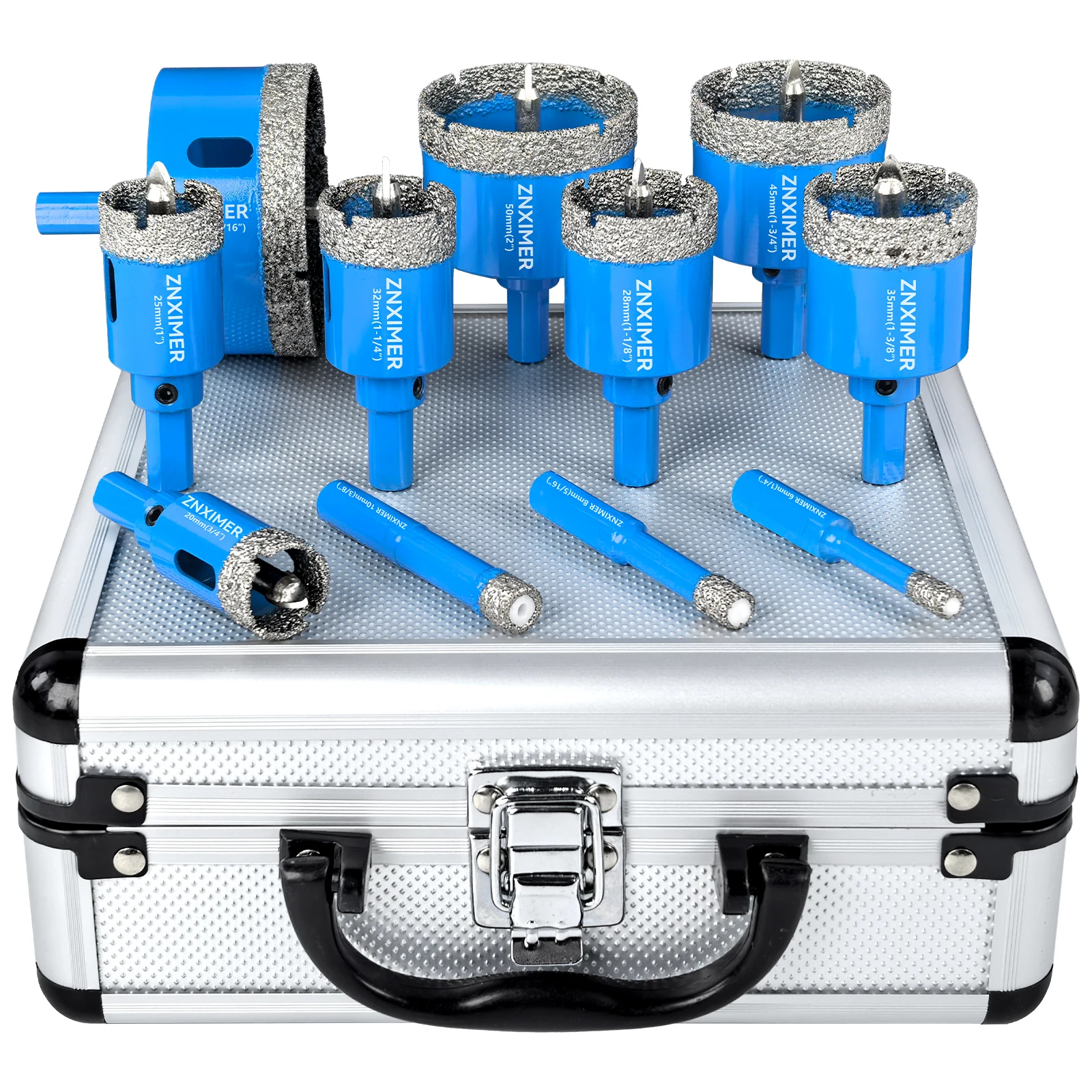 ZNXIMER Diamond Drill Bits Set Ceramic Tile Hole Saw with position drill for Glass Marble Granite
ZNXIMER Diamond Drill Bits Set Ceramic Tile Hole Saw with position drill for Glass Marble Granite