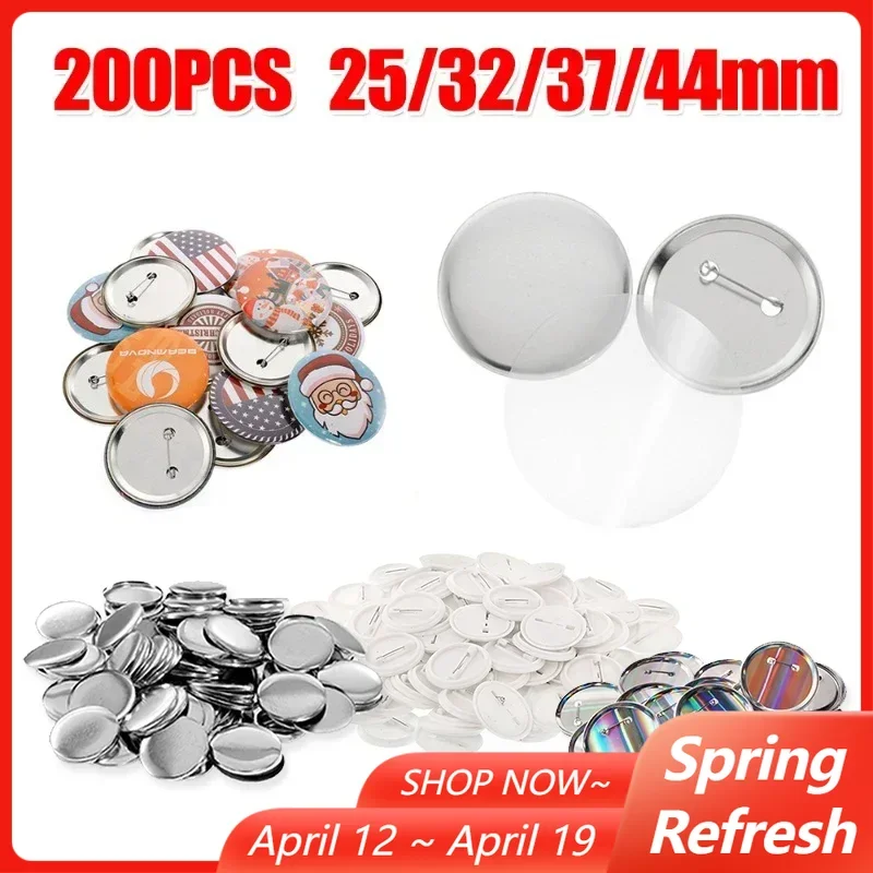 200PCS Badge Pin Button DIY Making Parts 25/32/37/44mm Metal Pin Badge Maker Parts Supplies for Button Maker Machine
200PCS Badge Pin Button DIY Making Parts 25/32/37/44mm Metal Pin Badge Maker Parts Supplies for Button Maker Machine