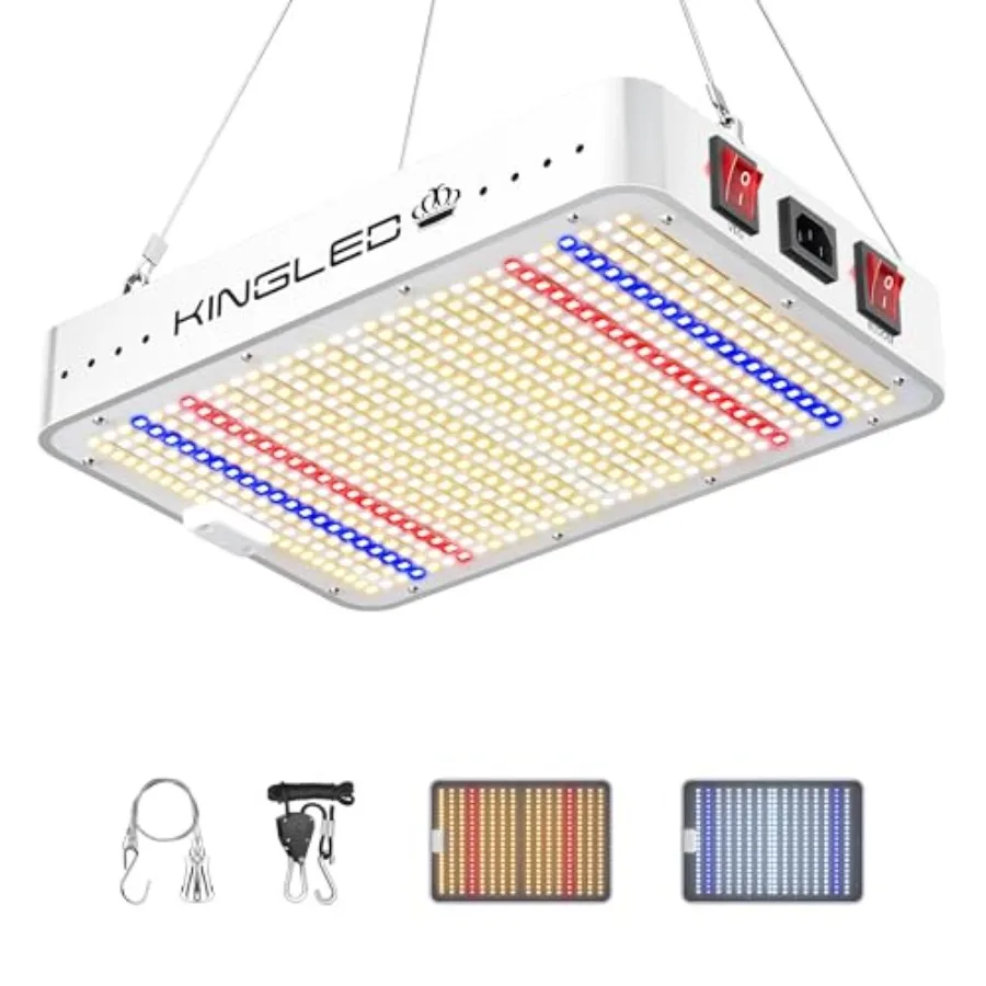KingLED Grow Lights KP1500 Full Spectrum Indoor Plant Light for Seedlings Blossom Fruiting 2x4 Coverage Dual Mode Veg Bloom Ide
KingLED Grow Lights KP1500 Full Spectrum Indoor Plant Light for Seedlings Blossom Fruiting 2x4 Coverage Dual Mode Veg Bloom Ide
