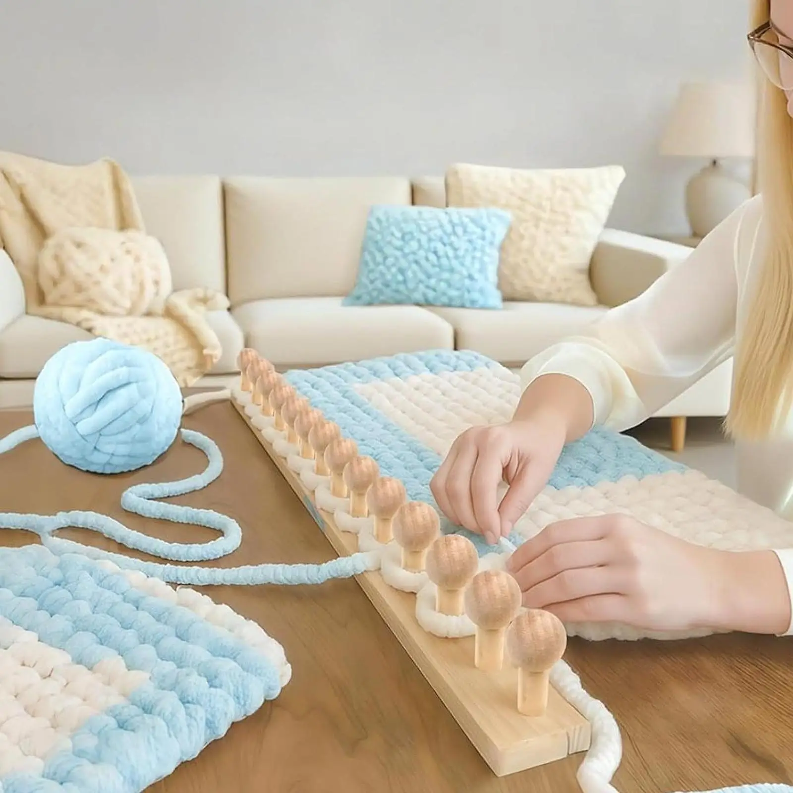 52.99inch Chunky Blanket Loom Kit Expandable Connection Wooden Knitting Loom Frame for Hand
52.99inch Chunky Blanket Loom Kit Expandable Connection Wooden Knitting Loom Frame for Hand