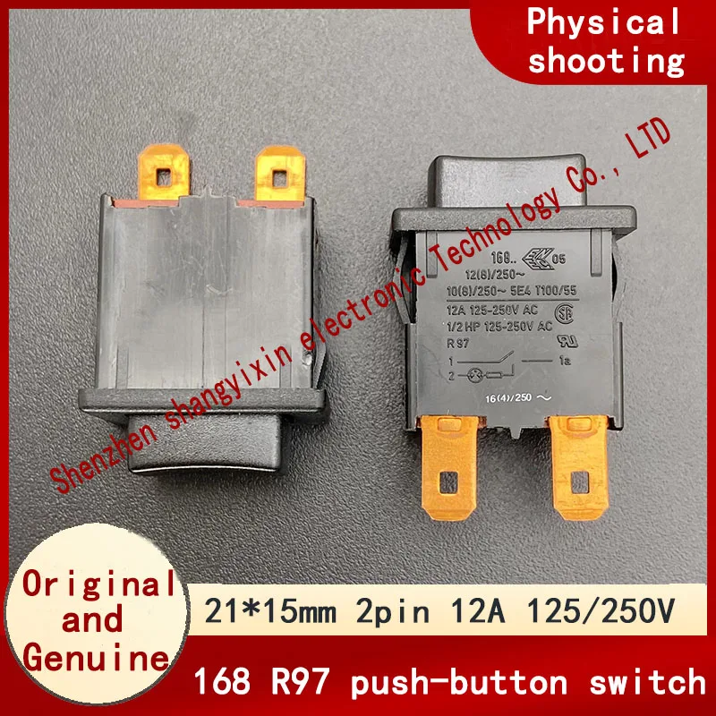 Оригинальный самоблокирующийся выключатель питания 168 R97, 2-контактный, 2-позиционный, с ключом замка, кнопка 12А, 125/250 В, 21*15 мм
Оригинальный самоблокирующийся выключатель питания 168 R97, 2-контактный, 2-позиционный, с ключом замка, кнопка 12А, 125/250 В, 21*15 мм