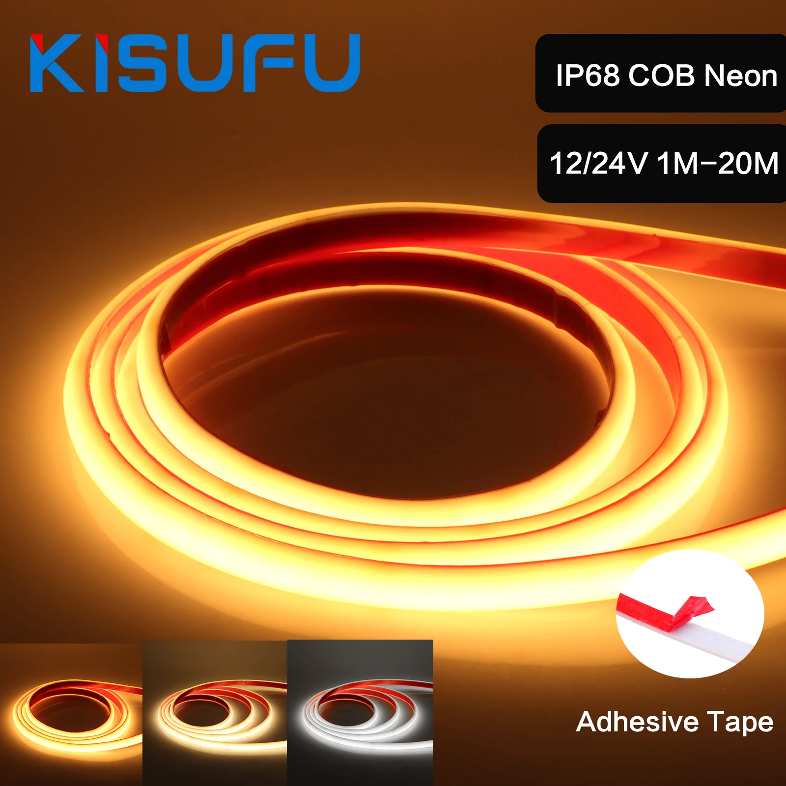 IP68 Waterproof COB Neon Strip DC12V 24V 320LEDs/m White Natural Warm Flexible Ribbon Lamp Linear Lighting Indoor/Outdoor 1M-20M
IP68 Waterproof COB Neon Strip DC12V 24V 320LEDs/m White Natural Warm Flexible Ribbon Lamp Linear Lighting Indoor/Outdoor 1M-20M