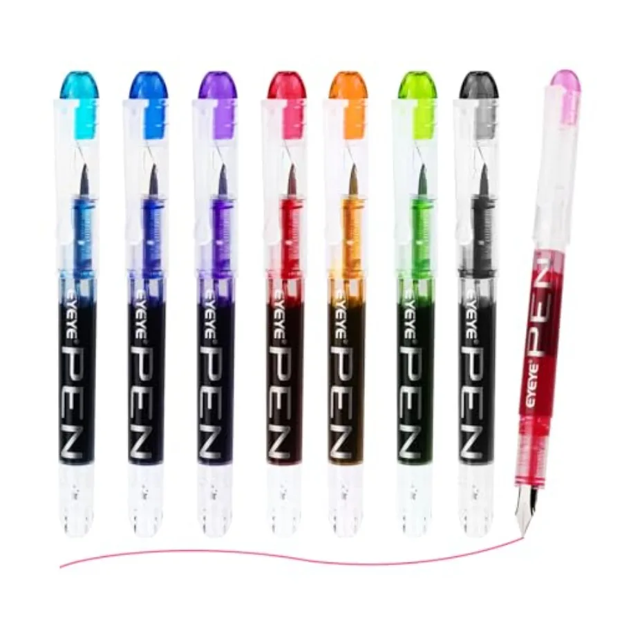 Disposable Fountain Pens, 8 Pack Fine Point Fountain Pens for Writing, Stainless Steel Nib, Smooth Writing for Journaling, Draf
Disposable Fountain Pens, 8 Pack Fine Point Fountain Pens for Writing, Stainless Steel Nib, Smooth Writing for Journaling, Draf