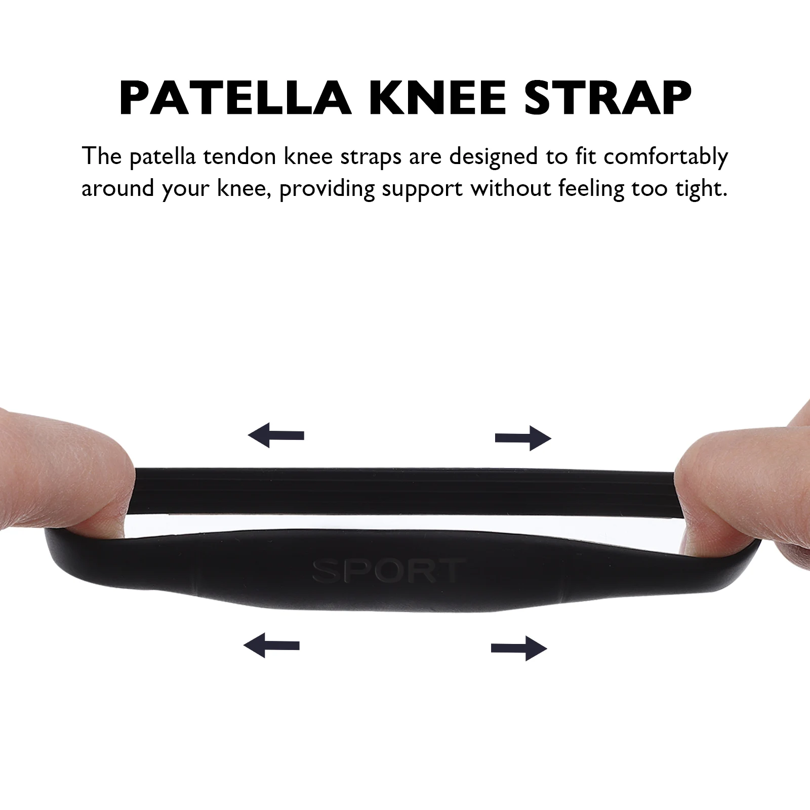2 pcs Patella Knee Strap 26mm Wide Black SPORT Text Universal Knee Bands for Basketball Fitness Support Comfort Present Box
2 pcs Patella Knee Strap 26mm Wide Black SPORT Text Universal Knee Bands for Basketball Fitness Support Comfort Present Box