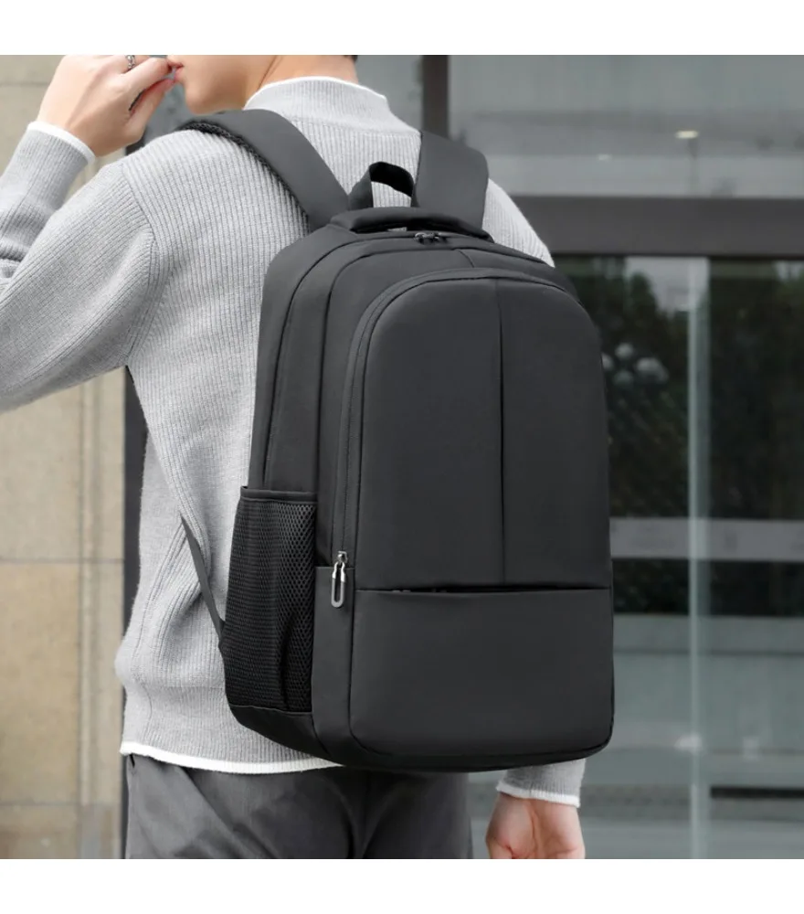 Navy black bottom spliced backpack anti splash dual mesh side pockets for teen daily schooling outdoor short trips
Navy black bottom spliced backpack anti splash dual mesh side pockets for teen daily schooling outdoor short trips