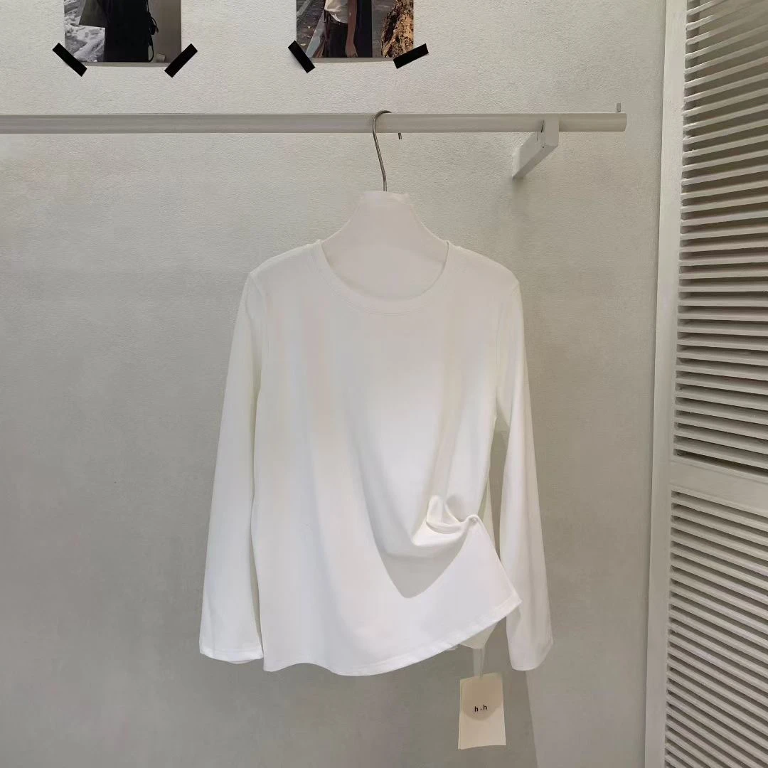 Женская корейская футболка HH с длинным рукавом и круглым вырезом, белая, с эффектом утяжки на талии, больших размеров, повседневная, универсальная, базовая модель
Женская корейская футболка HH с длинным рукавом и круглым вырезом, белая, с эффектом утяжки на талии, больших размеров, повседневная, универсальная, базовая модель