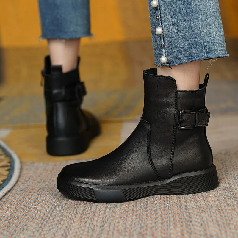 Fashion Pu Leather Women's Shoes Retro Flat Ankle Boot Female Platform Chelsea Short Boot 2024 New Boots for Women Autumn Winter
Fashion Pu Leather Women's Shoes Retro Flat Ankle Boot Female Platform Chelsea Short Boot 2024 New Boots for Women Autumn Winter