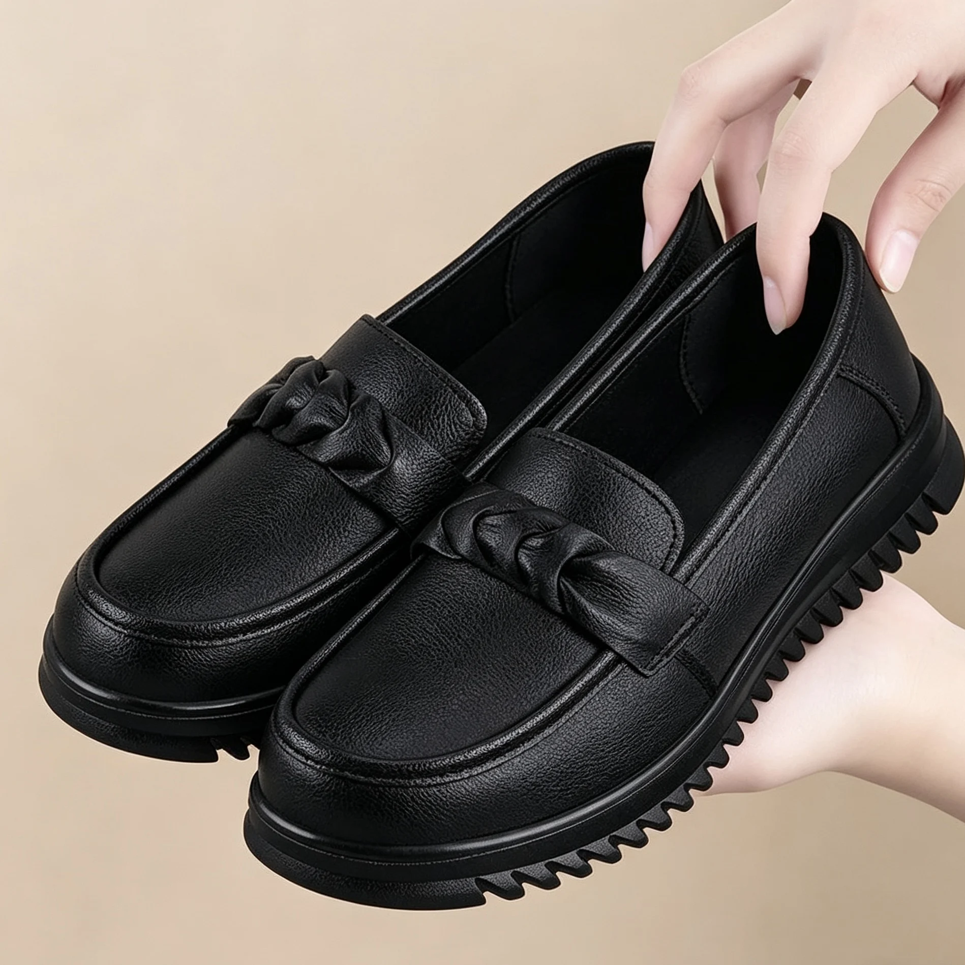 Comfortable Soft Leather Kitchen Work Shoes Women's Slip-On Flat Heel PVC Upgraded Version of Spring Autumn Seasonal Footwear
Comfortable Soft Leather Kitchen Work Shoes Women's Slip-On Flat Heel PVC Upgraded Version of Spring Autumn Seasonal Footwear