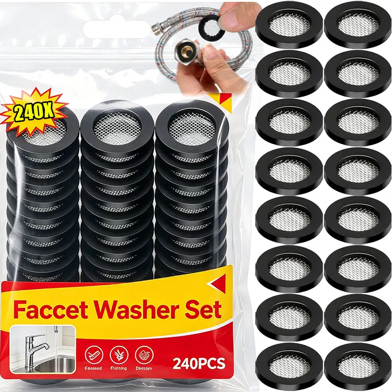Faucet Washer Set O Shaped Stainless Steel Filter Gasket Seal Easy Install Black Hose Flat Rubber Washer for Shower Head Faucet
Faucet Washer Set O Shaped Stainless Steel Filter Gasket Seal Easy Install Black Hose Flat Rubber Washer for Shower Head Faucet